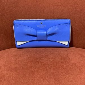 MOVING SALE! Kate Spade Bow Blue Bifold Wallet